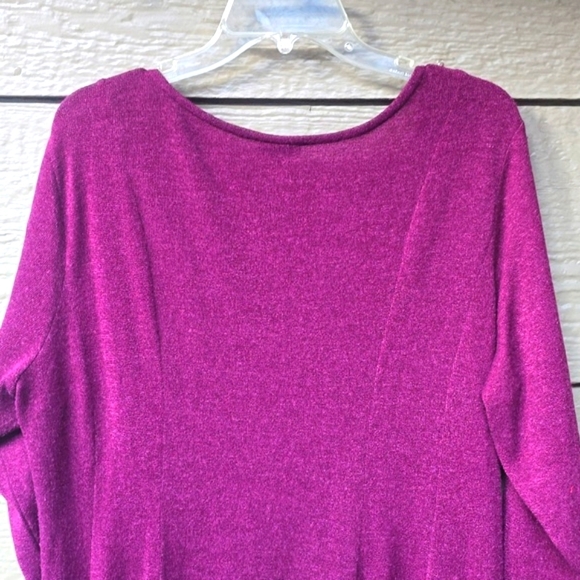 Torrid Wine Burgundy hacci Knit 3/4 fluted skater Dress 18 20 2x - Picture 4 of 9